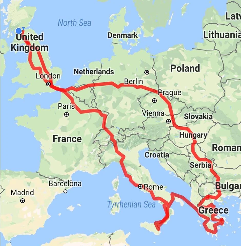 motorcycle route greece italy