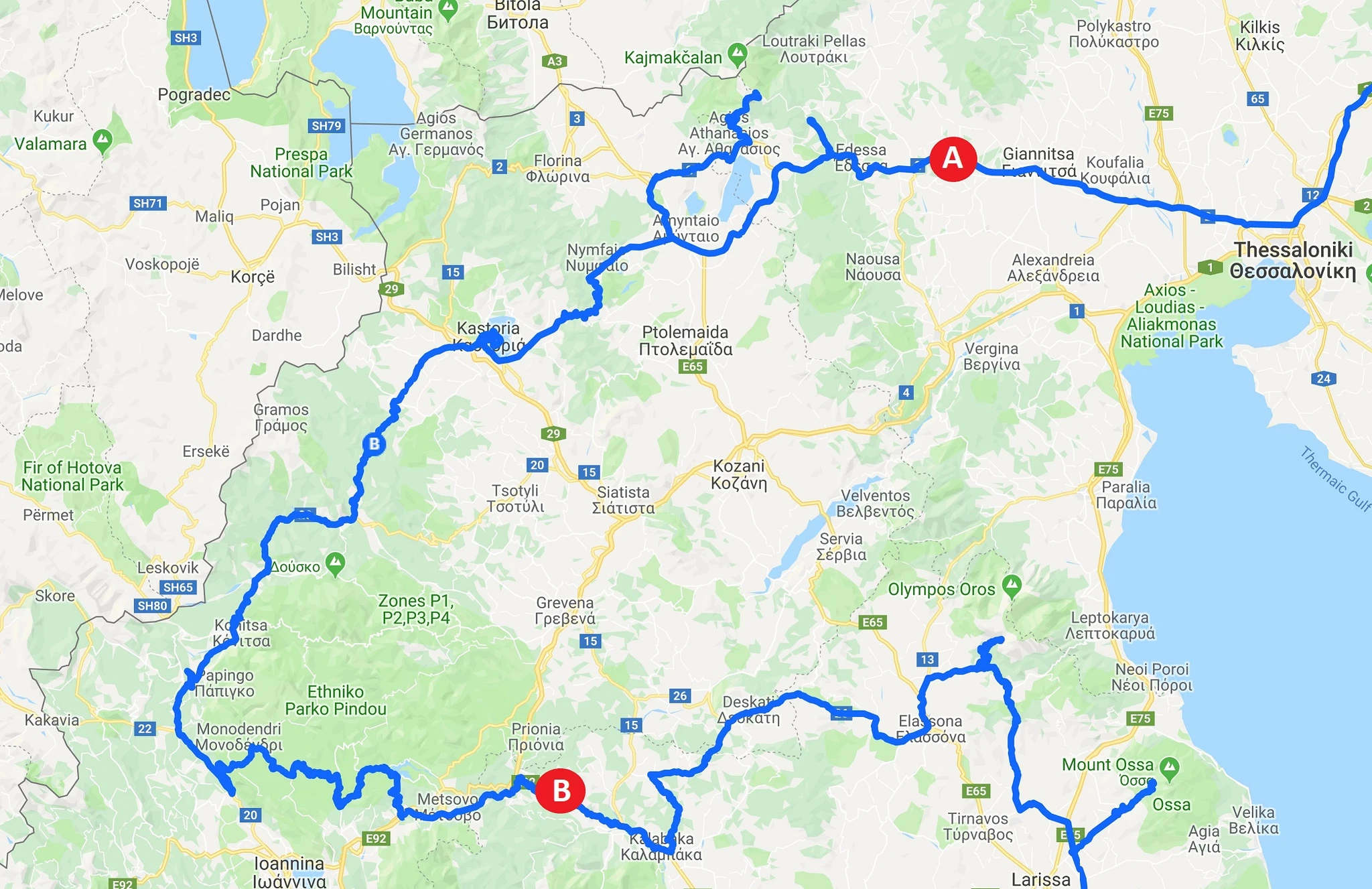 greece motorcycle route